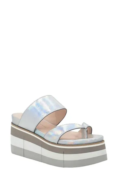 Naked Feet Flux Platform Sandal In Silver