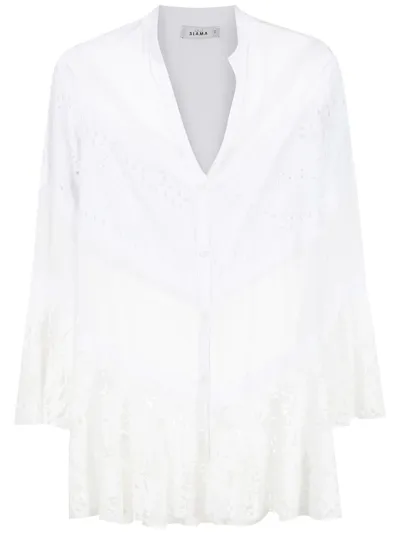 Amir Slama Sheer-panel Shirt Dress In White