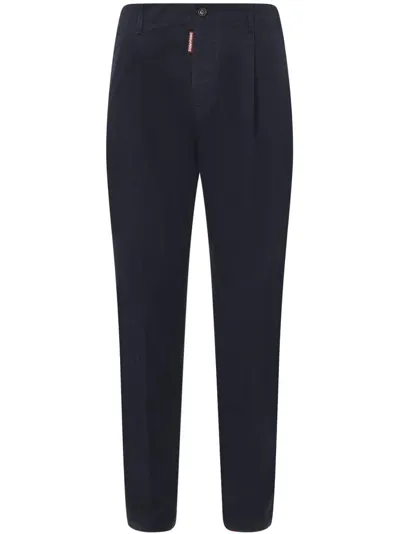 Dsquared2 Cropped Tapered Pants In Navy