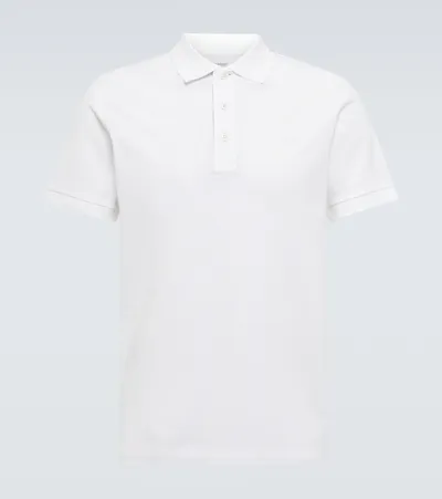 Burberry Eddie - Cotton Pique Polo Shirt With Monogrammed Pattern In White