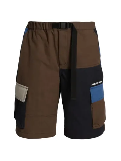 Ambush Colorblock Cargo Bermuda Shorts In Black