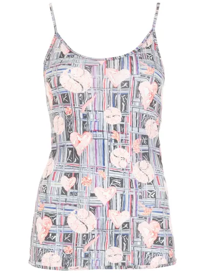 Amir Slama Graphic Heart-print Tank Top In Multicolour