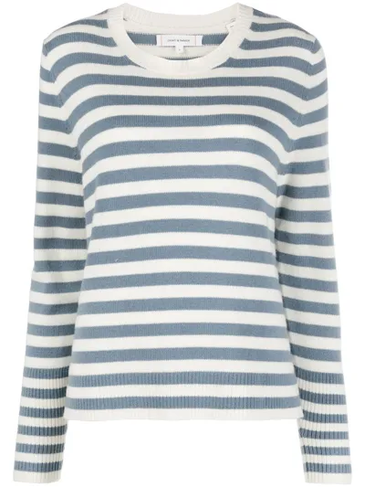 Chinti & Parker Striped Wool-cashmere Jumper In Grey