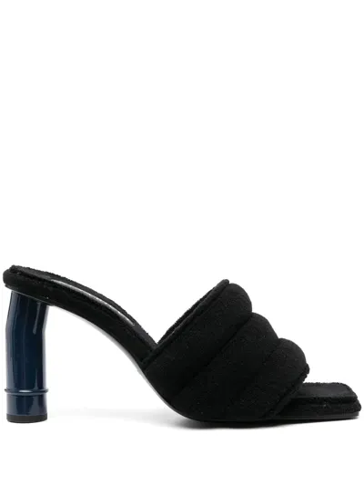 Nina Ricci Towelling Square-toe Mules In Black