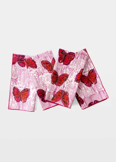 Hunt Slonem Pretty In Pink Cotton Dinner Napkin