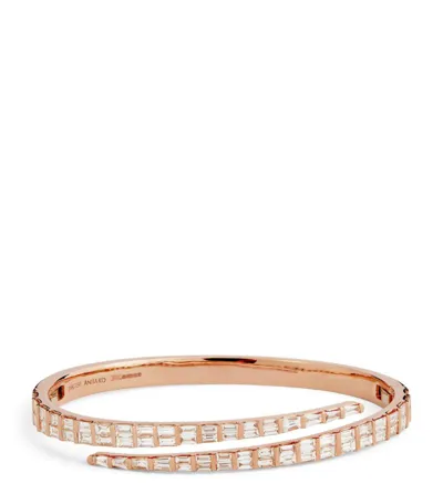 Anita Ko Rose Gold And Diamond Coil Bangle In Pink