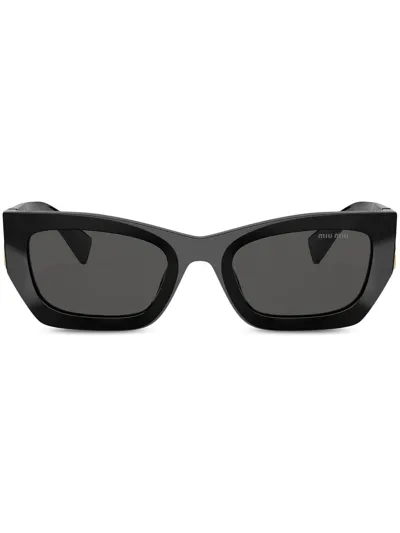 Miu Miu Rectangle Frame Sunglasses In Black