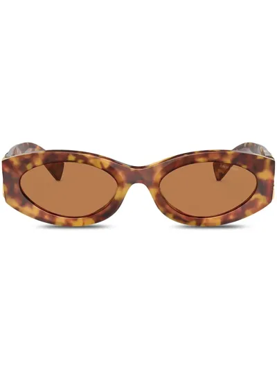 Miu Miu Tortoiseshell Cat-eye Sunglasses In Brown