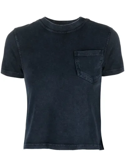 Aspesi Distressed Crewneck T-shirt In Blue