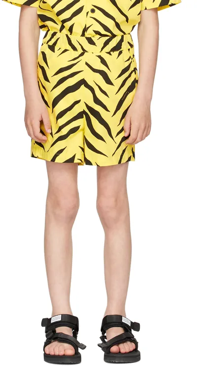 Boysmans Babies' Kids Yellow Zebra Shorts In Zebra Yellow