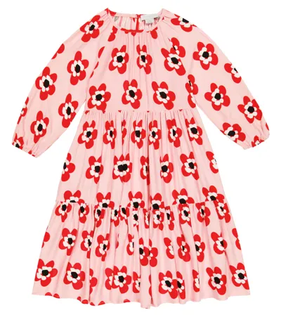 Stella Mccartney Kids' Floral Tiered Dress In Pink