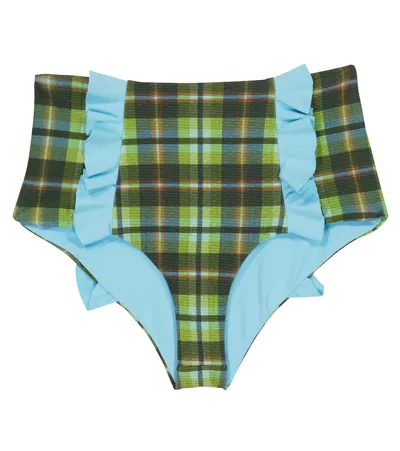 Marysia Bumby Kids' Bumby Kayenta Bikini Bottoms In Meadouw Plaid Print