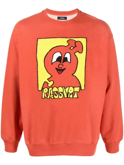 Paccbet Captek Bouclé-graphic Sweatshirt In Orange