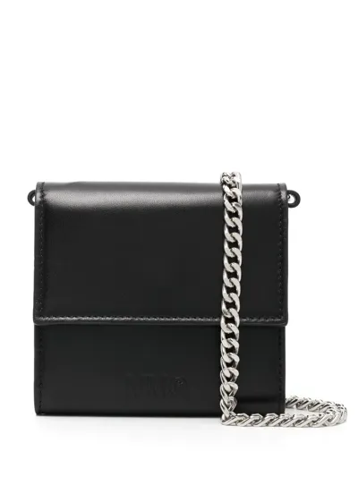 Mm6 Maison Margiela Detachable-chain Leather Purse In Black