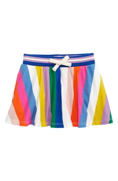 Mini Boden Kids' Rainbow Stripe Jersey Skort In Multi Rainbow Stripe