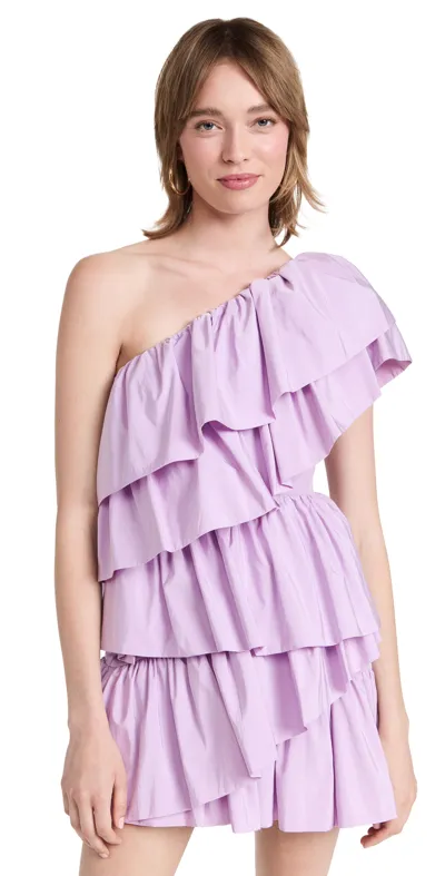 Endless Rose One-shoulder Ruffled Mini Dress In Lilac