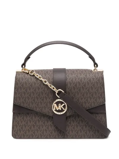 Michael Michael Kors Greenwich Logo-plaque Tote Bag In Brown