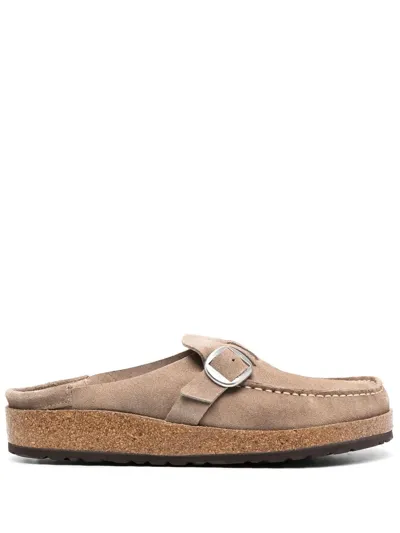 Birkenstock Buckle-fastened Suede Mules In Neutrals