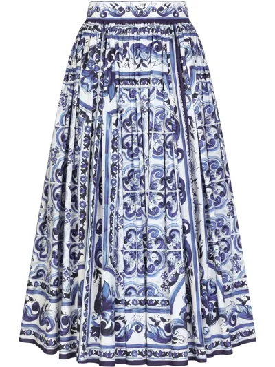 Dolce & Gabbana Tiered Printed Cotton-poplin Maxi Skirt In Multicolor