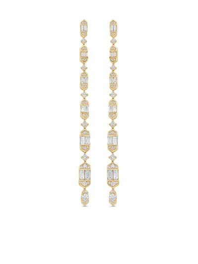 Sara Weinstock 18kt Yellow Gold Taj Baguette Vertical Drop Earrings