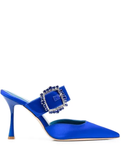 Giuliano Galiano Alenaraso Side-buckle Mules In Blue