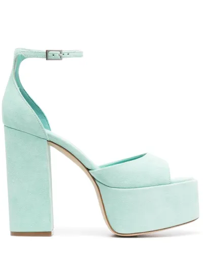 Paris Texas Tatiana 130mm Suede Platform Sandals In Blue