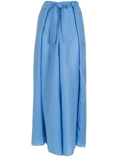 Amir Slama Box-pleat Palazzo Pants In Blue