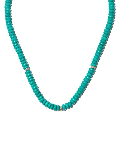 Mateo 14kt Yellow Gold Malachite And Diamond Station Necklace