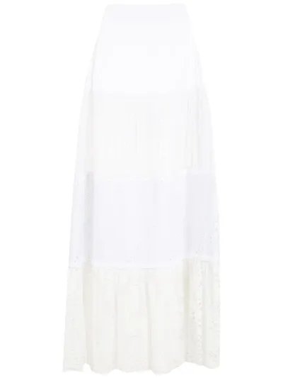 Amir Slama Broderie-anglaise Full Skirt In White