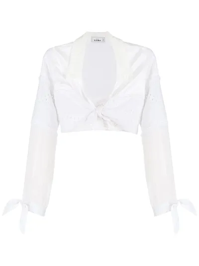 Amir Slama Tie-front Cropped Shirt In White