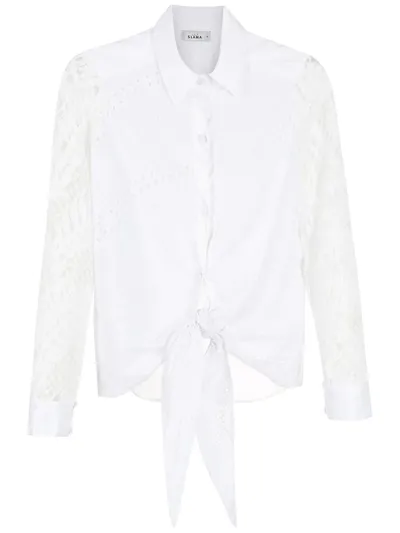 Amir Slama Broderie-anglais Lace Panelled Shirt In White