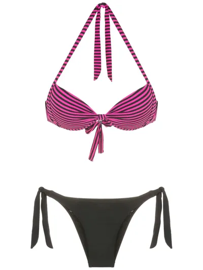 Amir Slama Miss-matching Halterneck Bikini In Pink