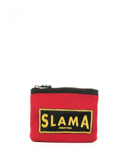 Amir Slama Embroidered-logo Wallet In Red