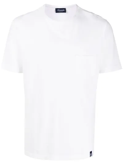 Drumohr Round Neck Short-sleeved T-shirt In White