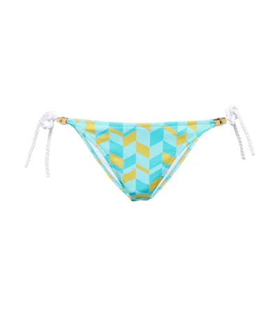 Heidi Klein St Tropez Printed Bikini Bottoms In Parallel Surf