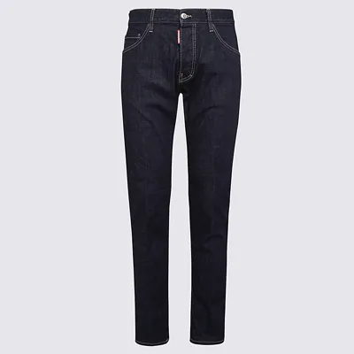 Dsquared2 Dark Blue Straight Jeans In Raw