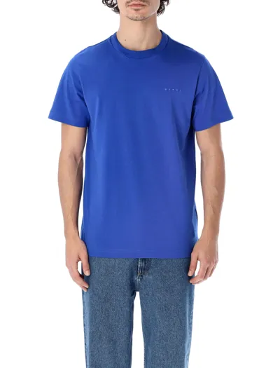 Marni Blue Logo-print Crewneck T-shirt