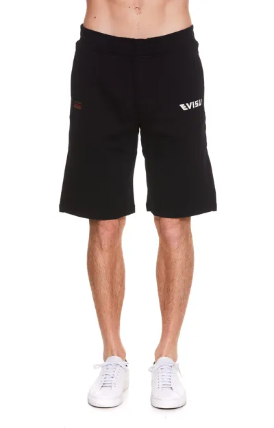 Evisu `komainu` Vintage Japanese `daicock` Sweatshorts In Black