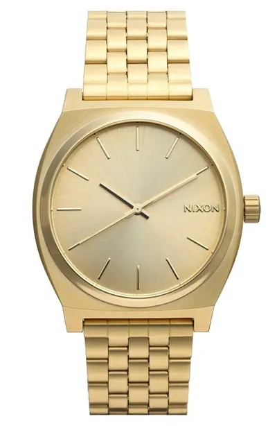 Nixon The Time Teller Bracelet Watch, 37mm In Gold