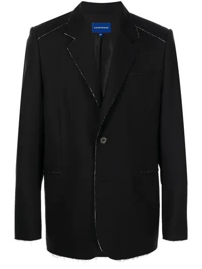 Ader Error Black Single-breasted Blazer In A Wool Blend