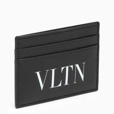 Valentino Garavani Black Leather Vltn Card Holder