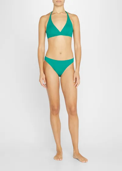 Eres Fripon Solid Low-rise Hipster Bikini Bottoms In Cactus 22e