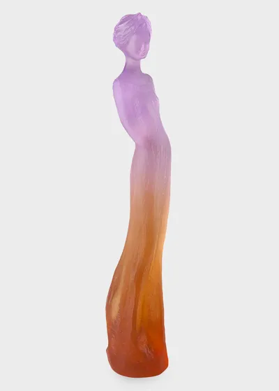 Daum Amber & Mauve Sophie Figurine In Amber/mauve