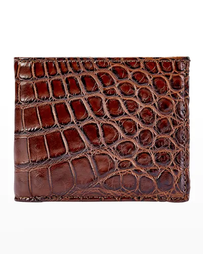 Neiman Marcus Men's Alligator Leather Wallet In Brown