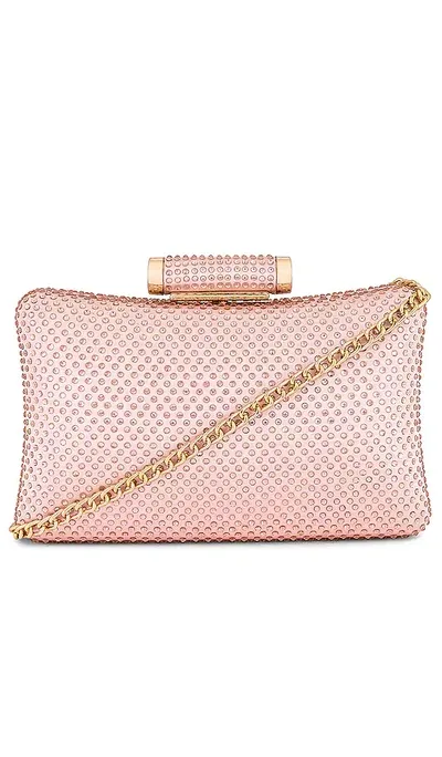 Olga Berg Rihanna Hotfix Clutch In Blush