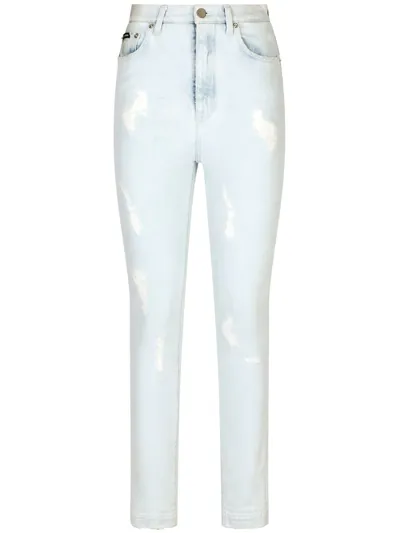 Dolce & Gabbana High-waisted Skinny Jeans In Blue