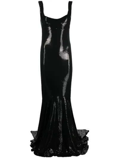 Atu Body Couture Sequin-embellished Mermaid Gown In Black