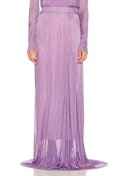 The Row Girela Open-knit Lurex Maxi Skirt In Lilac