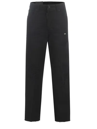 Dsquared2 Classic Cropped Jeans In Black