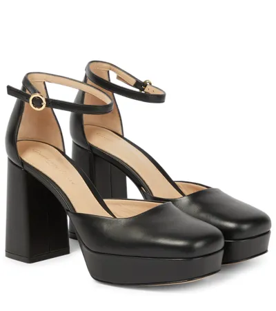 Gianvito Rossi Basette Leather Platform Pumps In Black